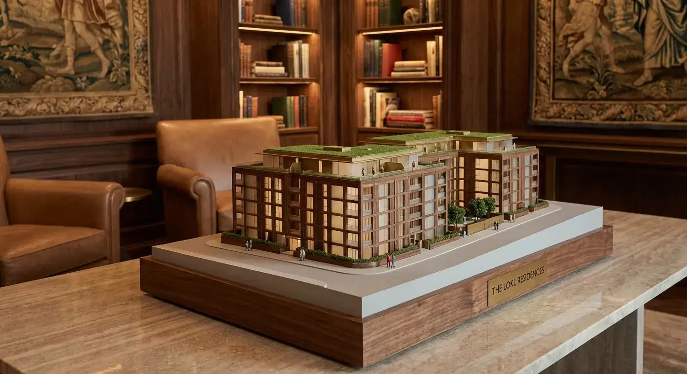 Modelo arquitectónico de lujo en primer plano