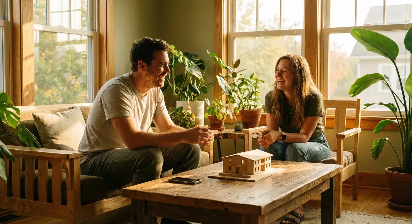 Dos amigos conversando sobre crowdfunding inmobiliario