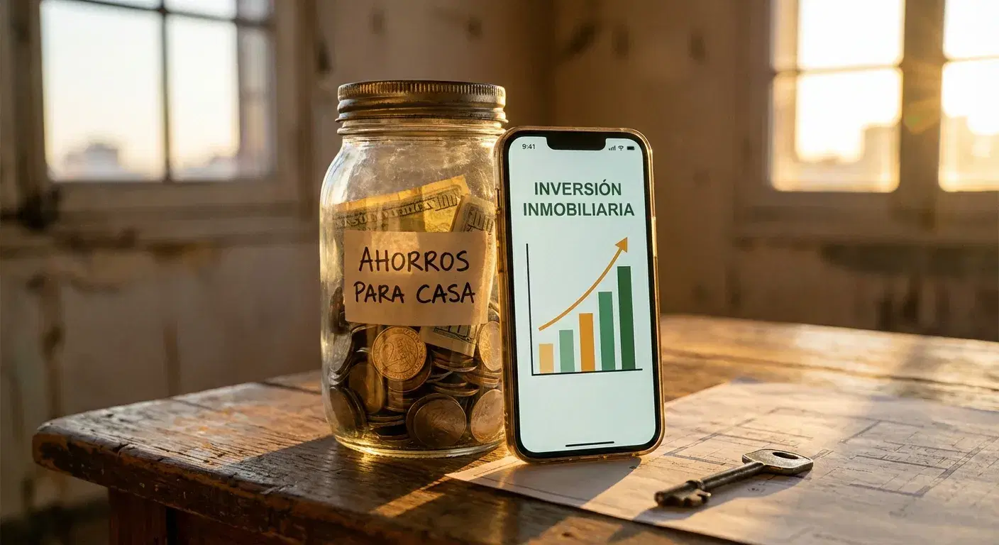 Metáfora del ahorro estancado frente al crecimiento del patrimonio