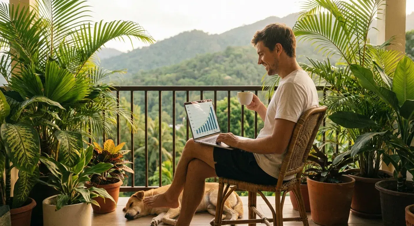 Inversionista disfrutando tiempo libre