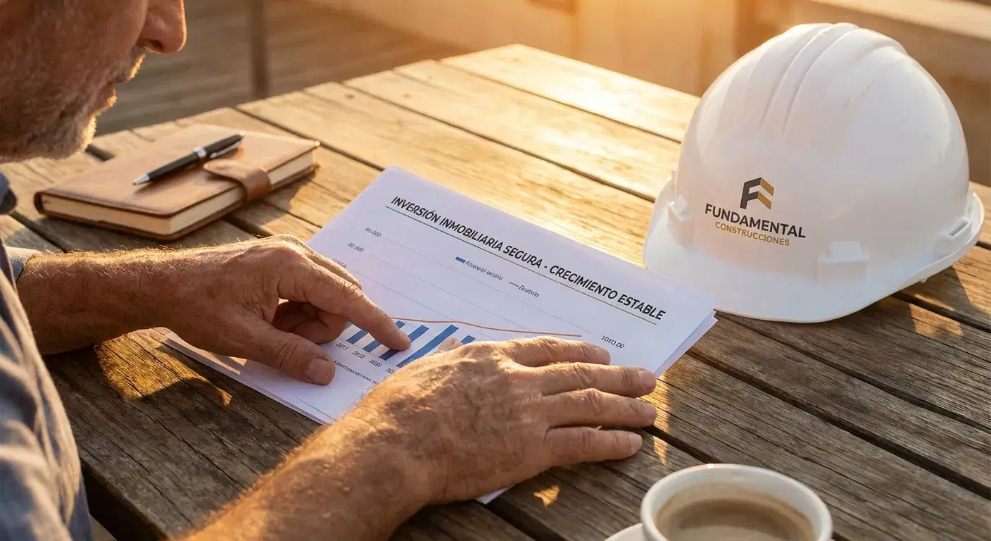 Manos sobre una mesa señalando una gráfica financiera impresa