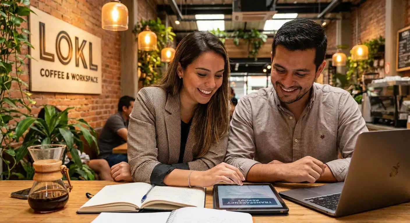 Profesionales revisando documentos en Medellín