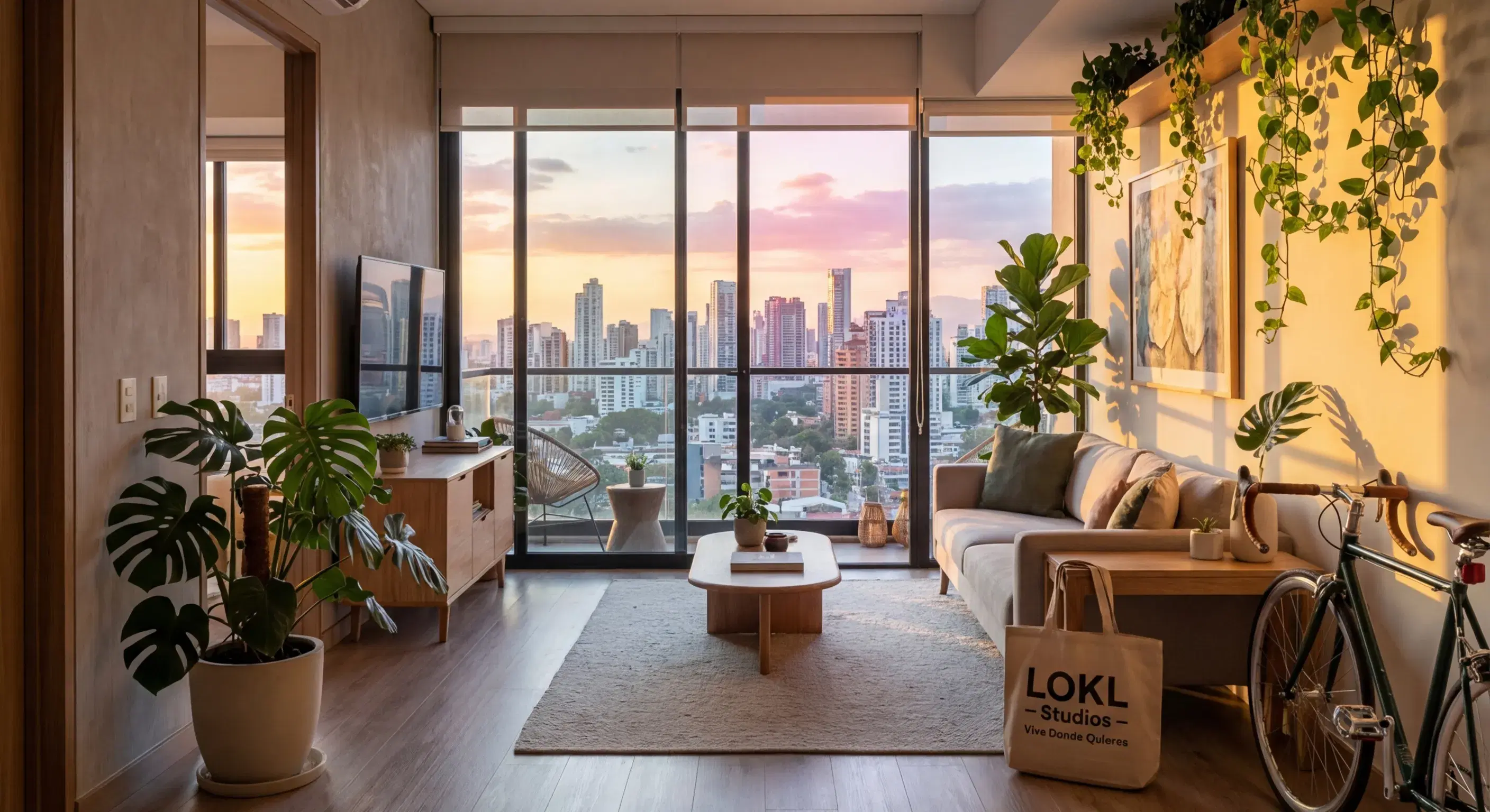 Hermoso estudio alquilado en Medellín, decorado de forma moderna