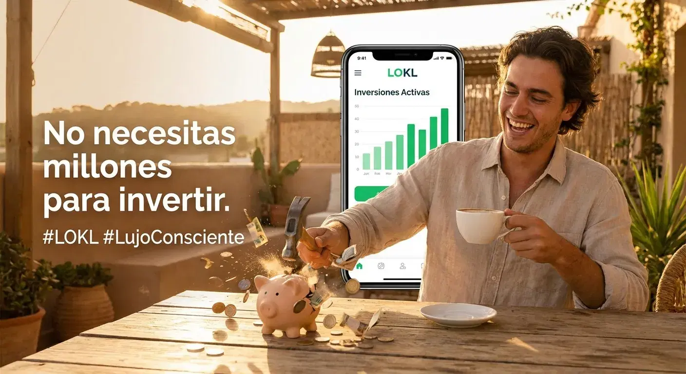 Joven rompiendo el esquema del ahorro tradicional para pasarse a la inversión digital inteligente